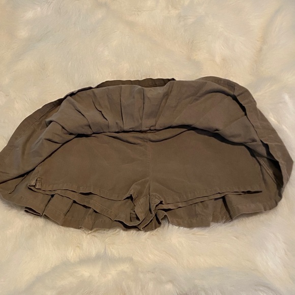 Anthropologie Brown Pleated Mini Skirt - Picture 2 of 5